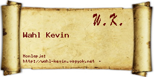 Wahl Kevin névjegykártya