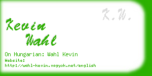 kevin wahl business card